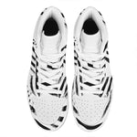White And Black American Flag Print High Top Leather Sneakers