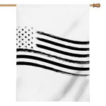 White And Black American Flag Print House Flag