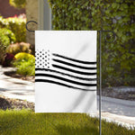 White And Black American Flag Print House Flag