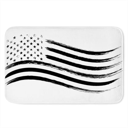 White And Black American Flag Print Indoor Door Mat