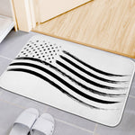 White And Black American Flag Print Indoor Door Mat