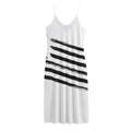 White And Black American Flag Print Jersey Midi Cami Dress