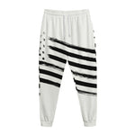 White And Black American Flag Print Jogger Pants