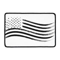 White And Black American Flag Print Kitchen Mat