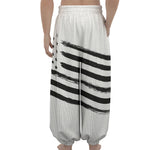 White And Black American Flag Print Lantern Pants