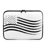 White And Black American Flag Print Laptop Sleeve