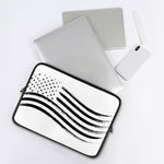 White And Black American Flag Print Laptop Sleeve