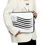 White And Black American Flag Print Laptop Sleeve