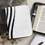 White And Black American Flag Print Leather Bible Cover