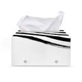 White And Black American Flag Print Leather Tissue Box Cover
