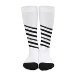 White And Black American Flag Print Long Socks