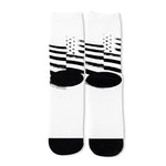 White And Black American Flag Print Long Socks
