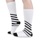 White And Black American Flag Print Long Socks