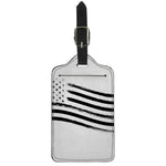 White And Black American Flag Print Luggage Tag