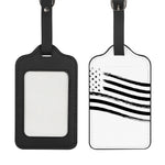 White And Black American Flag Print Luggage Tag
