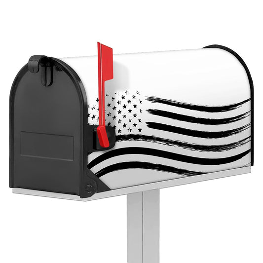 White And Black American Flag Print Mailbox Cover