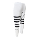 White And Black American Flag Print Men's Compression Pants