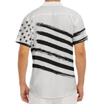 White And Black American Flag Print Men's Deep V-Neck Shirt