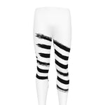 White And Black American Flag Print Men's leggings