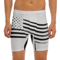 White And Black American Flag Print Men's Long Boxer Briefs