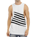 White And Black American Flag Print Men's Muscle Tank Top