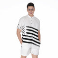 White And Black American Flag Print Men's Romper