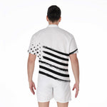 White And Black American Flag Print Men's Rompers