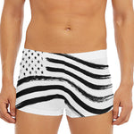 White And Black American Flag Print Men's Short Boxer Briefs