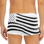 White And Black American Flag Print Men's Short Boxer Briefs