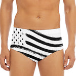 White And Black American Flag Print Men's Triangle Swim Briefs