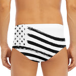 White And Black American Flag Print Men's Triangle Swim Briefs