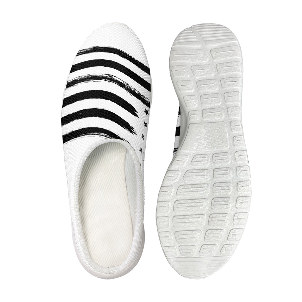 White And Black American Flag Print Mesh Casual Shoes