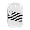 White And Black American Flag Print Mesh Laundry Hamper