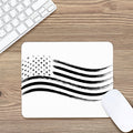 White And Black American Flag Print Mouse Pad