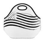 White And Black American Flag Print Neoprene Lunch Bag