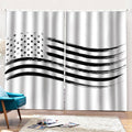 White And Black American Flag Print Pencil Pleat Curtains