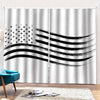 White And Black American Flag Print Pencil Pleat Curtains