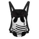 White And Black American Flag Print Pet Carrier Backpack