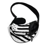 White And Black American Flag Print Pet Sling Carrier