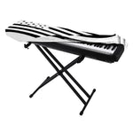 White And Black American Flag Print Piano Keyboard Cover