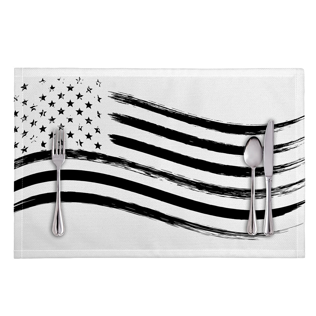 White And Black American Flag Print Placemat