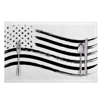 White And Black American Flag Print Placemat