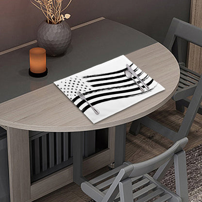 White And Black American Flag Print Placemat