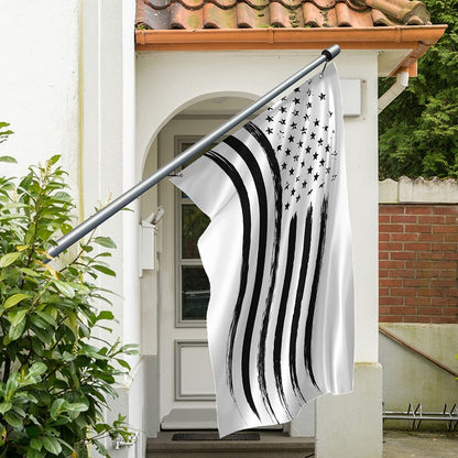 White And Black American Flag Print Polyester Flag