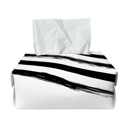 White And Black American Flag Print Rectangle Tissue Box Cover