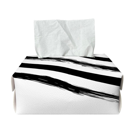 White And Black American Flag Print Rectangle Tissue Box Cover