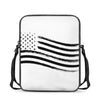 White And Black American Flag Print Rectangular Crossbody Bag