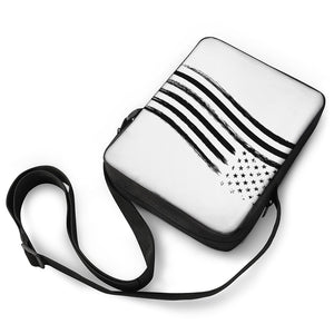 White And Black American Flag Print Rectangular Crossbody Bag