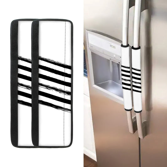 White And Black American Flag Print Refrigerator Handle Covers