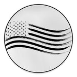 White And Black American Flag Print Round Floor Mat